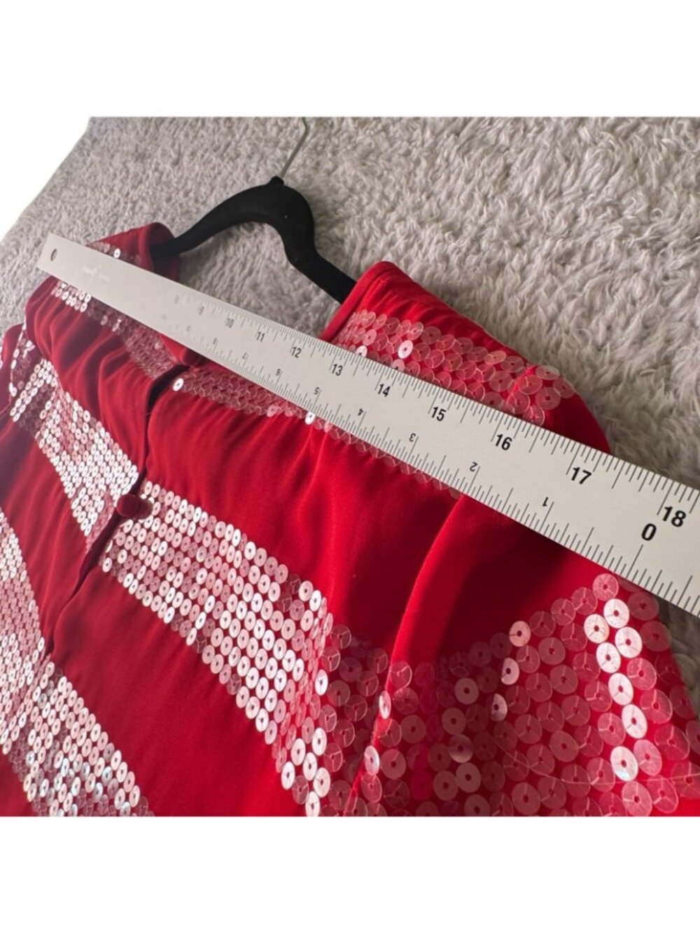 Red Sequin Women's Dress Sz 14 Petite Liz Claiborne Holiday Short Sleeve Sheath - Picture 12 of 16